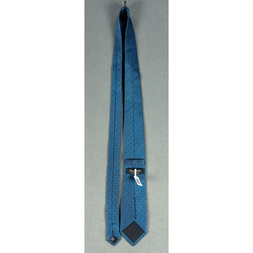 Jos A Bank Tie Blue Check Executive Collection Woven Silk Business New